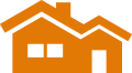 Icon of a stylized house with attached garage
